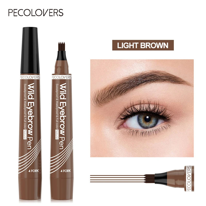 Eyebrows Pen Eyebrow Tattoo Waterproof Liquid Black Eye Brow Makeup Pencil Microblading