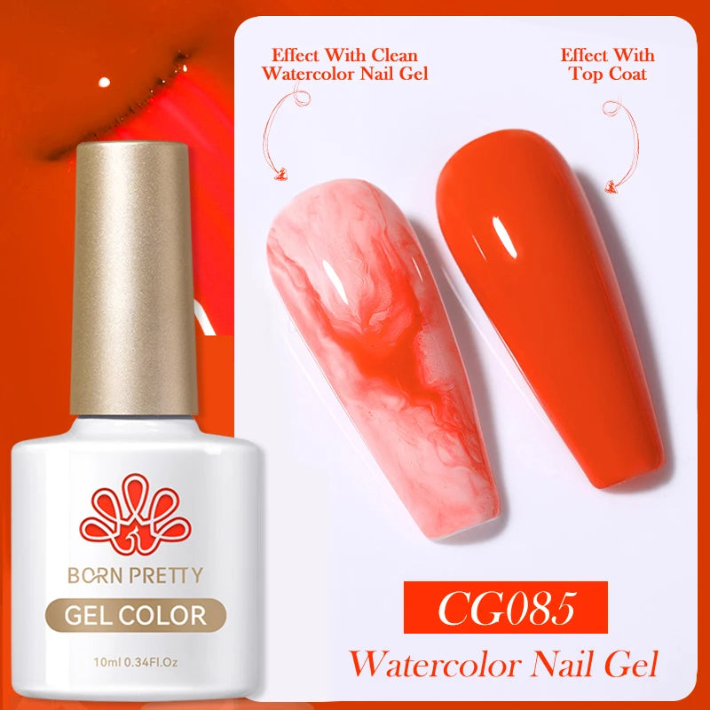 BORN PRETTY 10ml Clear Blooms Gel Polish UV LED Soak Off Nail Art Polish for Spreading Effect Marble Nail Polish Gel Painting