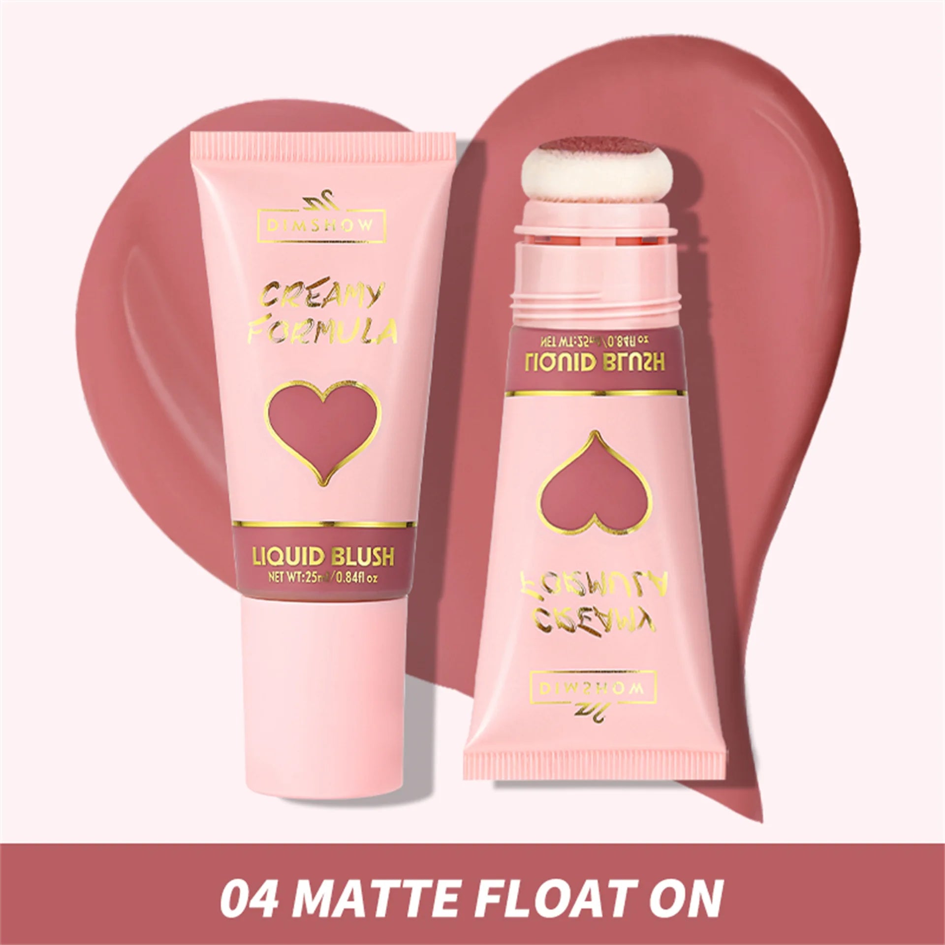 DIMSHOW 6 Color Head sponge head velvet skin sense lips and cheeks with low light moisturizing water and easy color blush