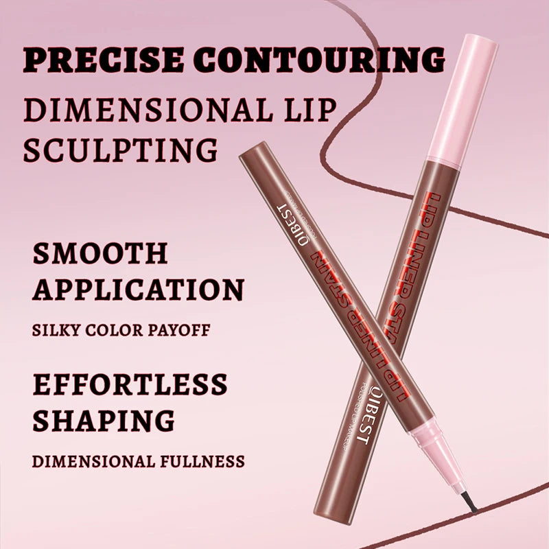 2-in-1 matte lip liner smooth application waterproof anti smudge natural makeup effect