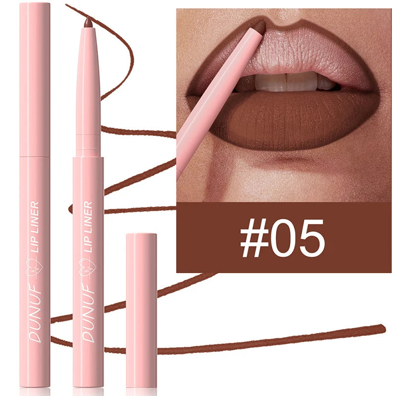 Velvet Matte Lip Liners Pencil Lipstick Makeup Soft Nude Red Brown Tint Lip Stain Waterproof Plumping Lip Outline Contour Makeup