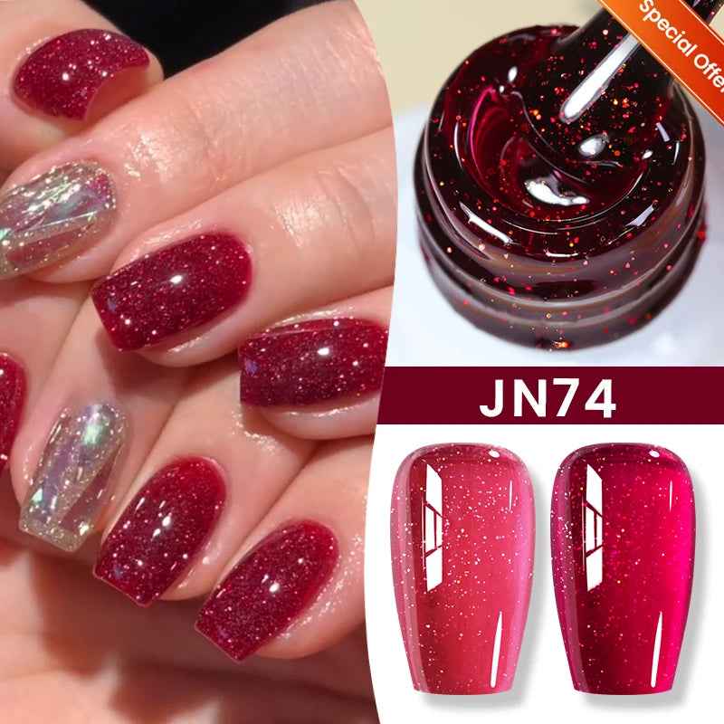 BORN PRETTY 10ml Sliver Carat Mirage Reflective Glitter Gel Nail Polish Sparkling Ultra Shine Soak Off UV Nail Art Gel Varnish