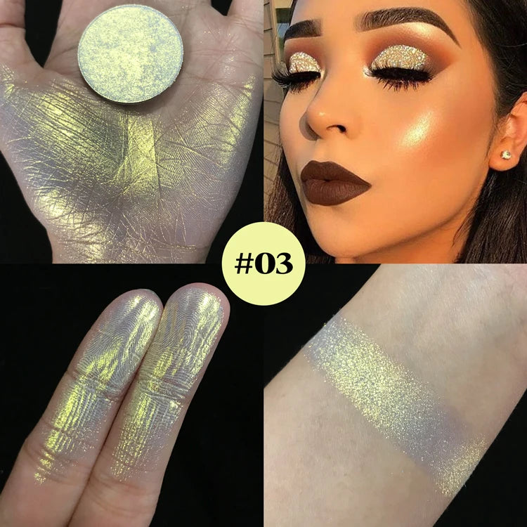 Monochrome Chameleon Highgloss Glitter Multi-use Eye Shadow Powder Glitter Metallic Aurora 3D Nose Shadow Brightening Cosmetic