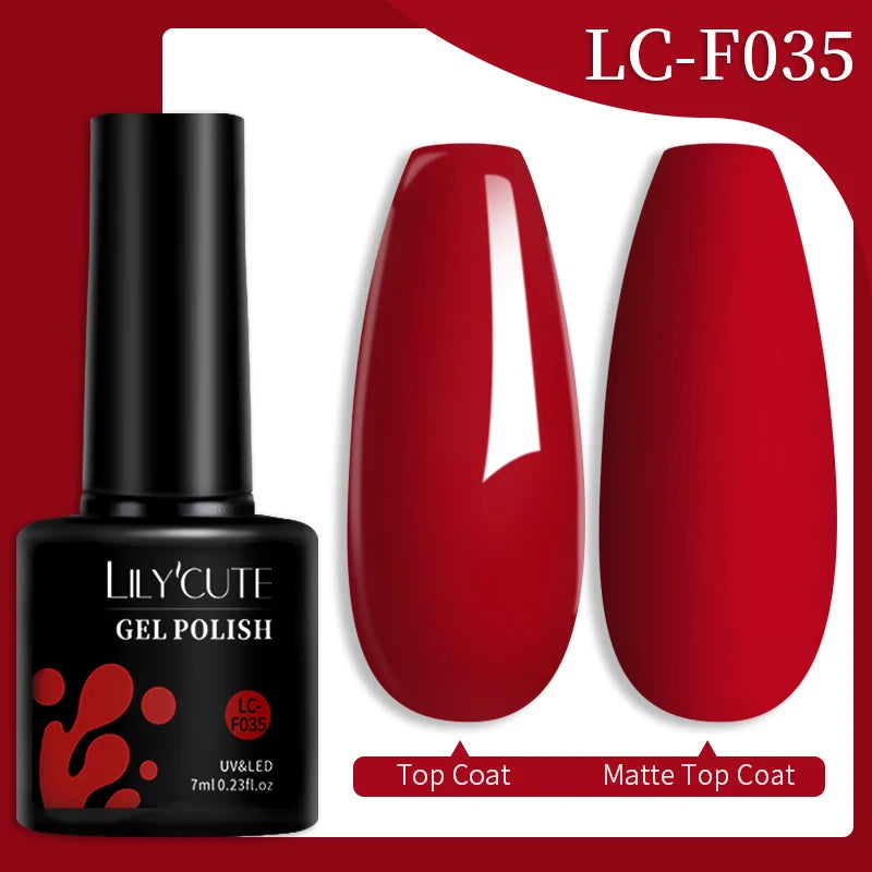 LILYCUTE 7ML Black Silver Red Reflective Glitter Gel Nail Polish Sparkling French Soak Off Long Lasting Manicure Nails Art Gel