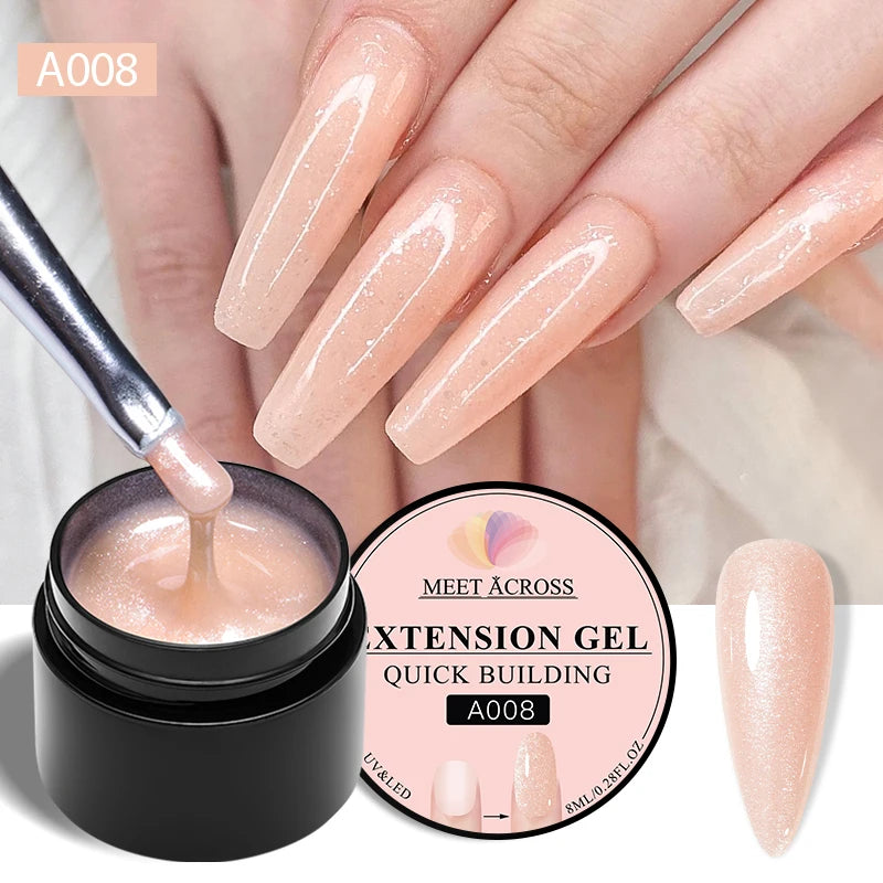 Milky White Nail Extension Gel Clear Nude Building UV Gel For Nails Finger Extensions Form Tips French Nails Manicure Nail Art