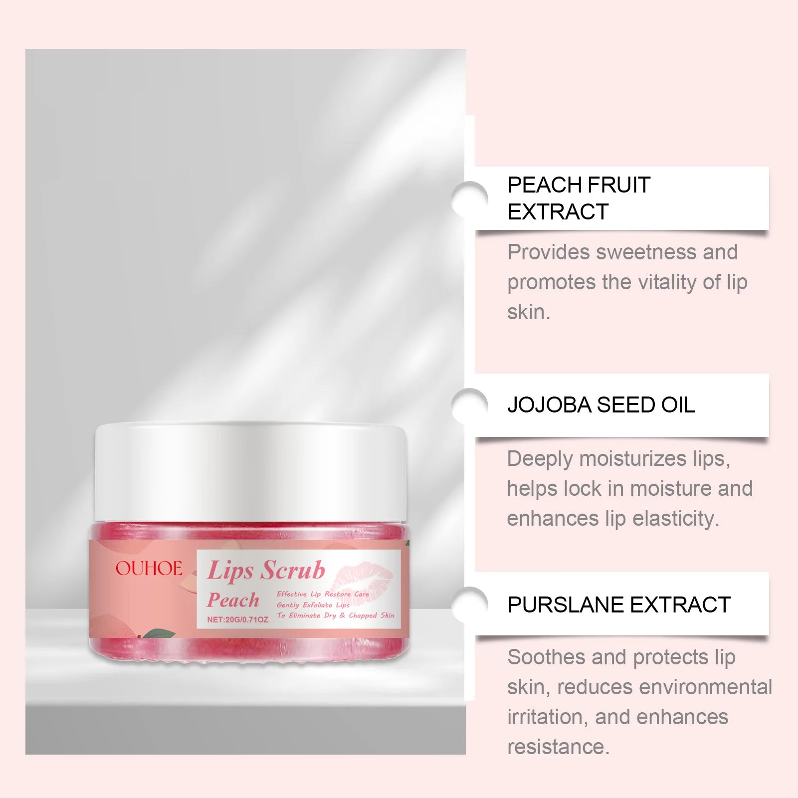 Peach Lip Care Scrub Lip Balm Cream Exfoliating Moisturizing Nourish Skin Repair Fine Lines Dead Skin Smooth Skin Care Hydrating