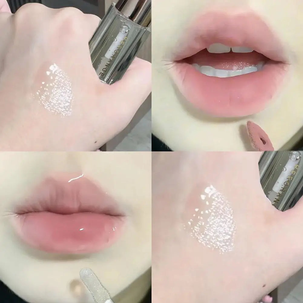 Clear Watery Lip Glaze With Shimmer Herorange Starlight Gloss For Everyday Parties Lightweight Non-Sticky Lasting Brand Lipstick