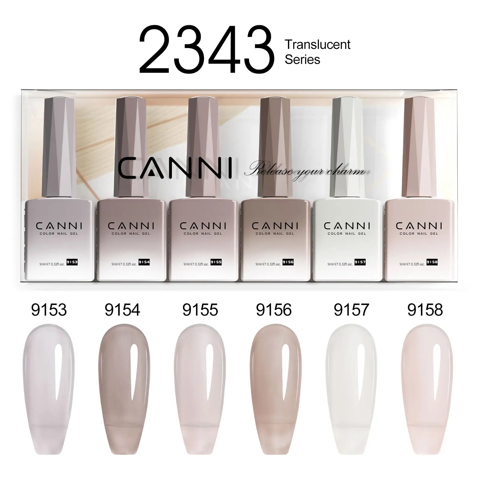 6pcs*9ml CANNI HEMA FREE Nail Gel Polish Set Gorgeous Color Semi Permanent Pigmented Painting Gel Soak off UV LED Gel Nails Kit