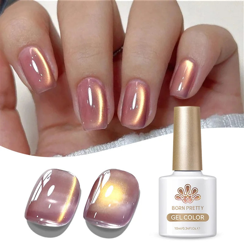 BORN PRETTY 10ml Fruit Purple Grape Cat Magnetic Gel Nail Polish 2025 New Whitening Guava Glass Beads Varnish Nail Supplies