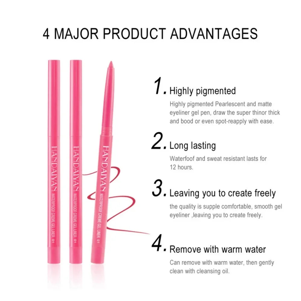 Colorful Waterproof Creme Eyeliner Pencil Set Smooth Gel Cream Long Lasting Professional Eye Makeup Professional Eyeliners Set