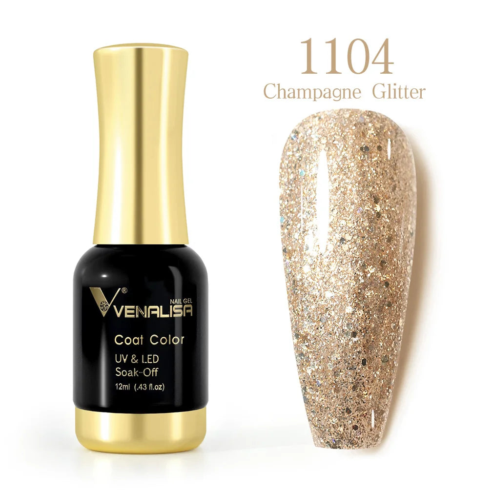 Venalisa 12ml Platinum Gel Nail Polish Super Shiny Effect Nail Gel Perfect Soak off UV&LED Nail Color Foil Chrome Gel Polish