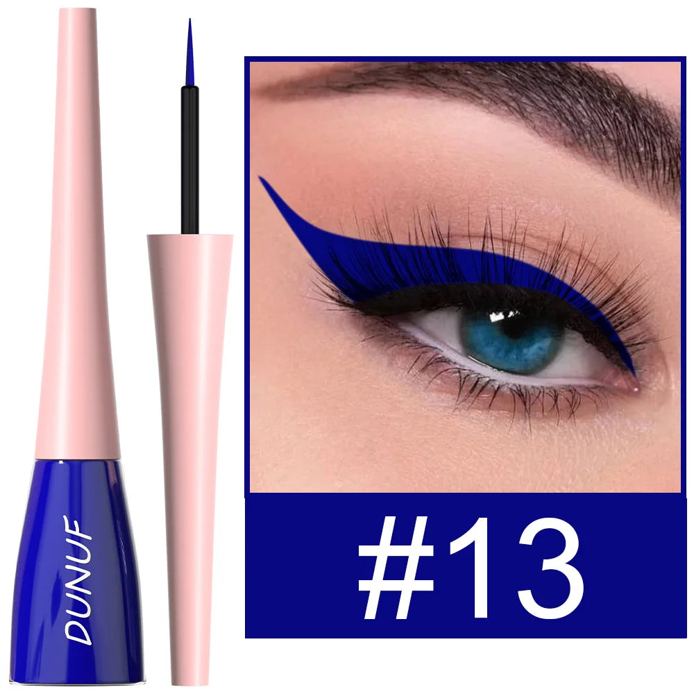 Matte Dark Green Liquid Eyeliner Pencil Waterproof Makeup Colorful Liquid Eye Liner Ultra-thin Long-Lasting Quick-Dry Eye Liner