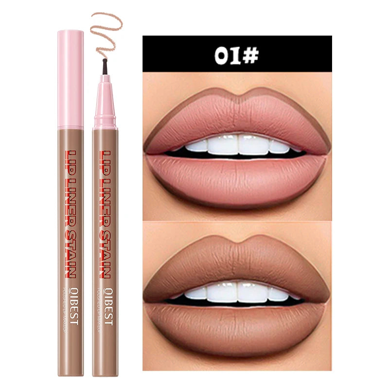 2-in-1 matte lip liner smooth application waterproof anti smudge natural makeup effect