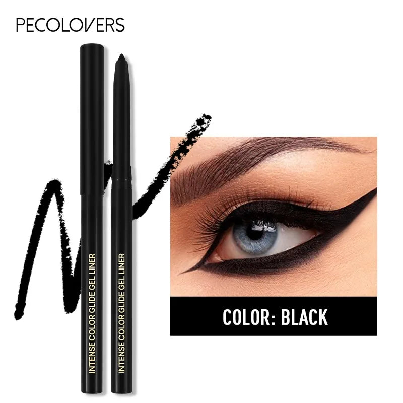5PCS Waterproof Black Eyeliner Gel Pencil Lasting Natural Easy Wear Matte Quick Drying Non-Smudge Eye Liner Gel Pen Makeup