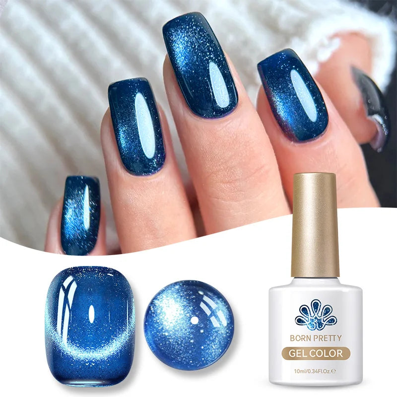 BORN PRETTY 10ml Fruit Purple Grape Cat Magnetic Gel Nail Polish 2025 New Whitening Guava Glass Beads Varnish Nail Supplies