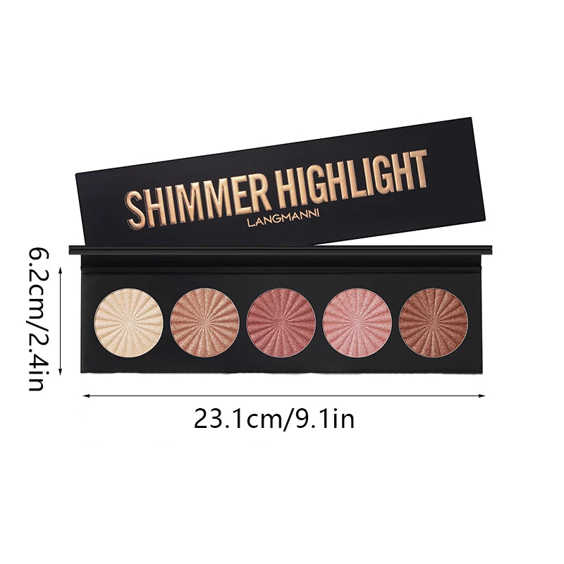 Highlighting and Contouring Palette 5 Colours All-in-One Makeup Palette Stereoscopic Natural Highlighting Makeup Palette