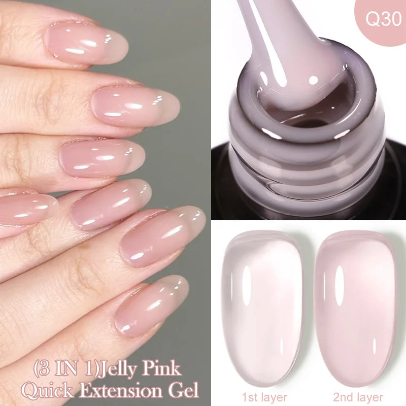 LILYCUTE 15ML Quick Extension Gel Nail Polish Milky White Clear Pink Color French Manicure Finger Prolong Nail Hard Gel Varnish