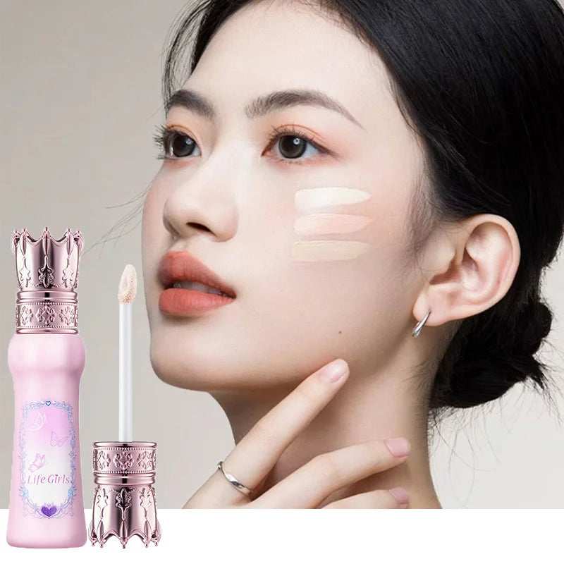 Hua Yin Ji Brightening Concealer, a fair-skinned girl's tender pink look, natural nude makeup, and a natural look,flowers
