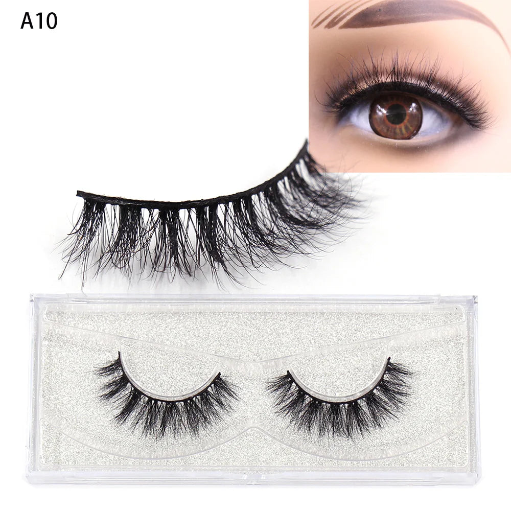 LEHUAMAO 5D Mink Hair False Eyelashes Wispy Cross Natural Mink Lashes Fluffy Eyelash Extension Tools Makeup Handmade Eye lashes