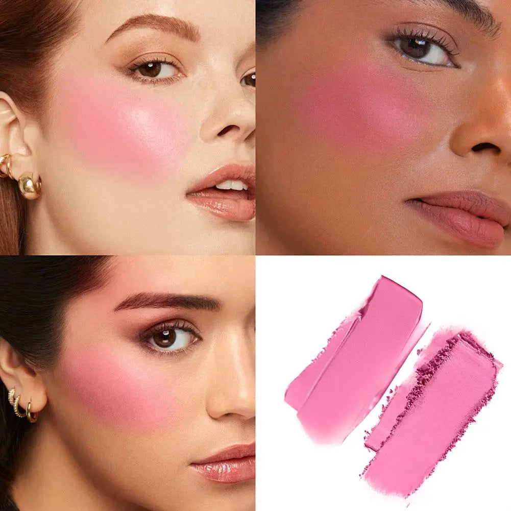 Contour Blush Natural Matte Dual Color Cream Powder Blush Long Lasting Pigmented Face Sculpting Beauty Natural Makeup Palette