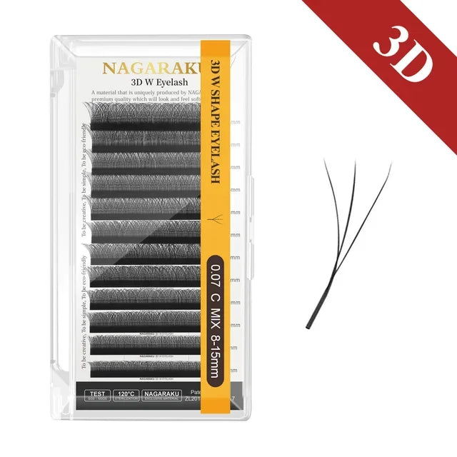 NAGARAKU Automatic Flowering 3D 4D 5D 6D 7D 8D W Shape All Size Premade Fans Eyelash Extensions Natural Soft Individual Lashes