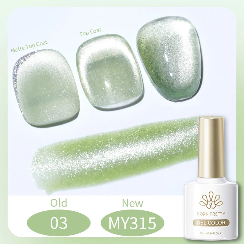 BORN PRETTY 10ml Silver Water Light Cat Magnetic Gel Nail Polish Nail Supplies Vernis Semi Permanent Gel for Fall Winter Nails