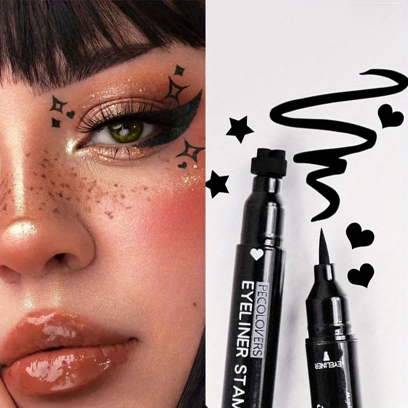 2-in-1 Star & Moon Stamp Liquid Eyeliner - Black Waterproof