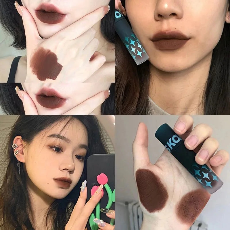 Kaleidos Velvet Matte Lip Stick Lip Cream Matte Finish Nude Colours Lip Tint Waterproof Lipgloss Long Lasting Vegan Makeup