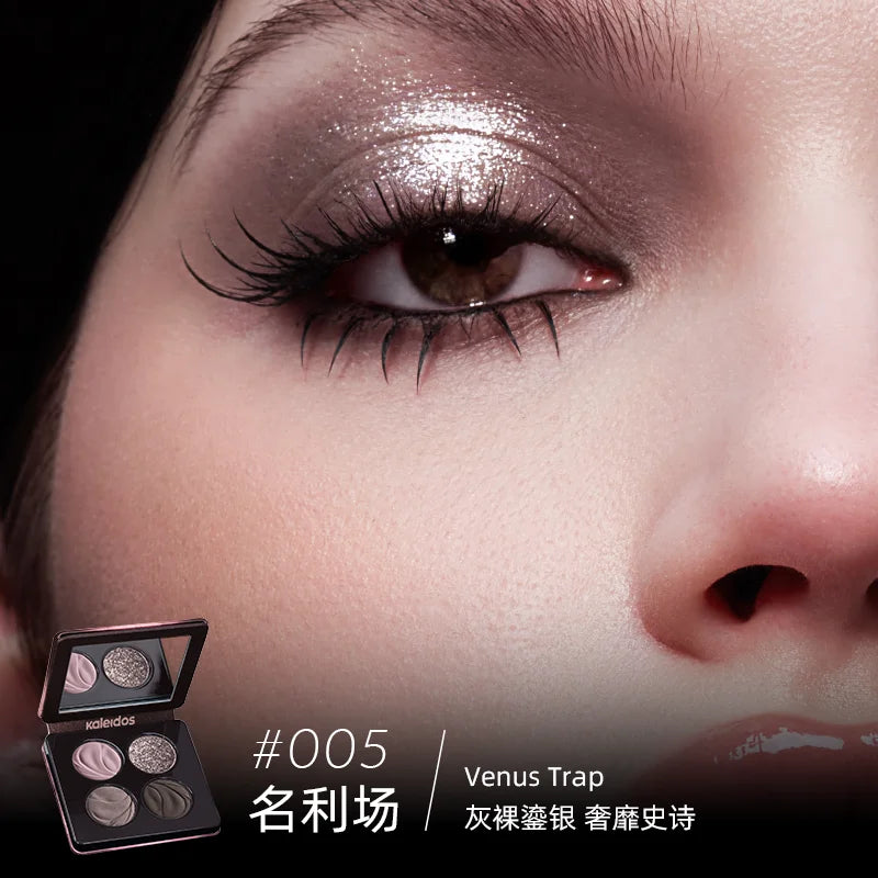 Kaleidos Glitter Eyeshadow Makeup Palette 4Colorful High Pigmented Shimmer Glitter Eye Shadow Make Up Pallet Gift Set