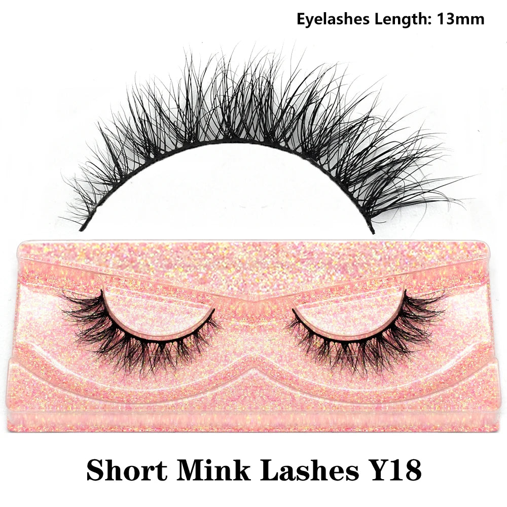 FOXESJI Real Mink Fluffy Short Eye Lashes Extension Wispy Soft Natural Short False Eyelashes Daily wear Full Strip Lashes Makeup