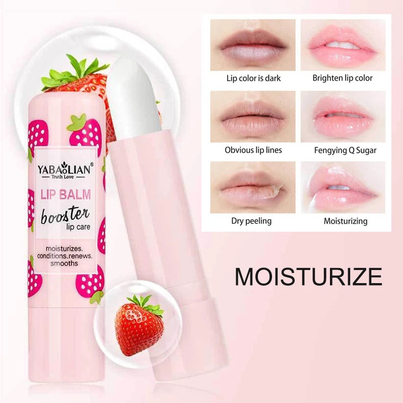 Natural Fruit Lip Balm Long Lasting Moisturizing Nourishes Reduce Lip Line Anti Aging Anti-drying Hydration Lips Care Lipstick