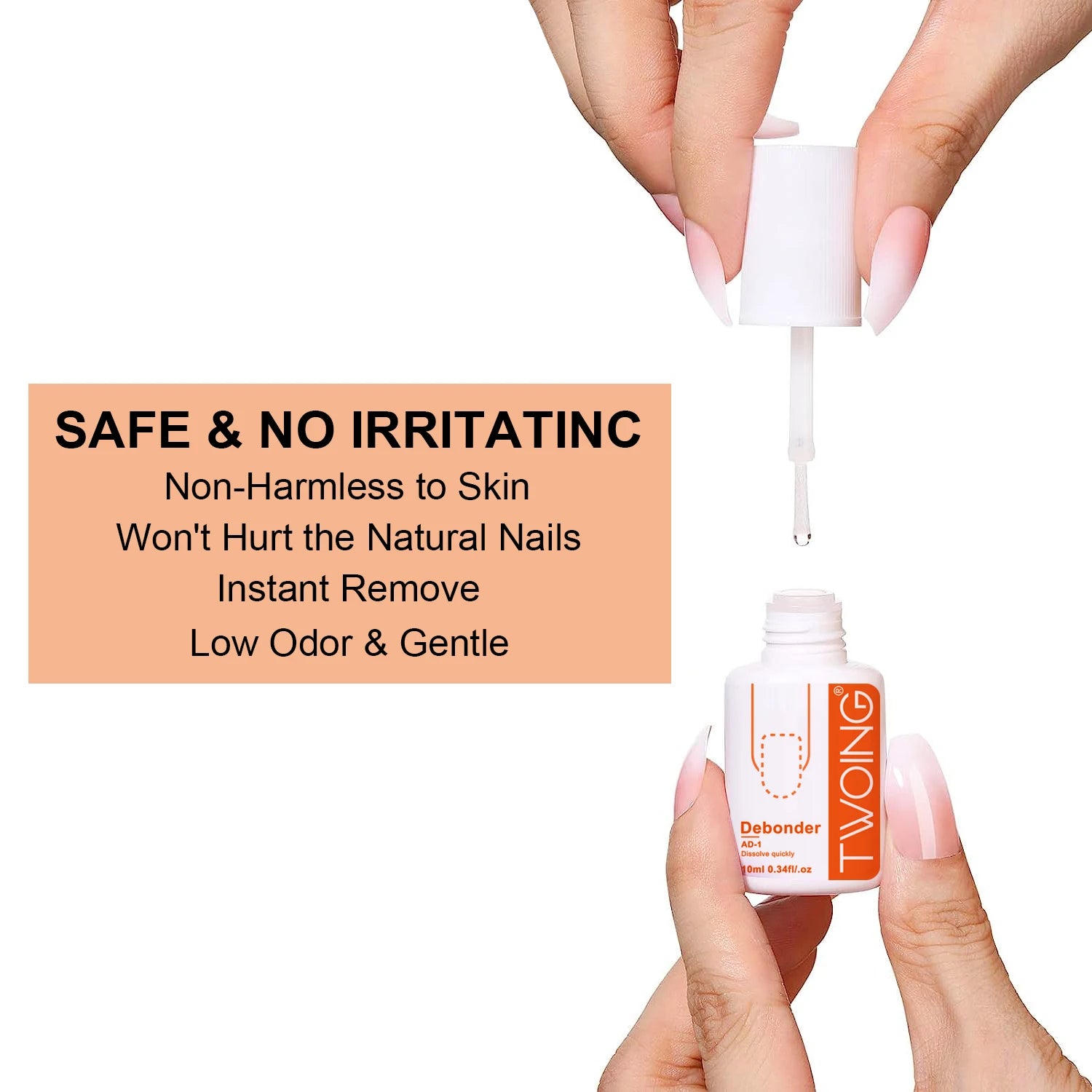 Removing false Nais, press ON Nails Glue and fake Nail Adhesives, Nal Tips Remover Manicure Accessories fast Disolve liquid 10ml