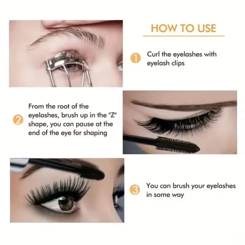 4D Curling Mascara – Lengthening, Waterproof, Sweatproof, Long-Lasting, Smudge-Proof, Unisex, Gentle, Certified