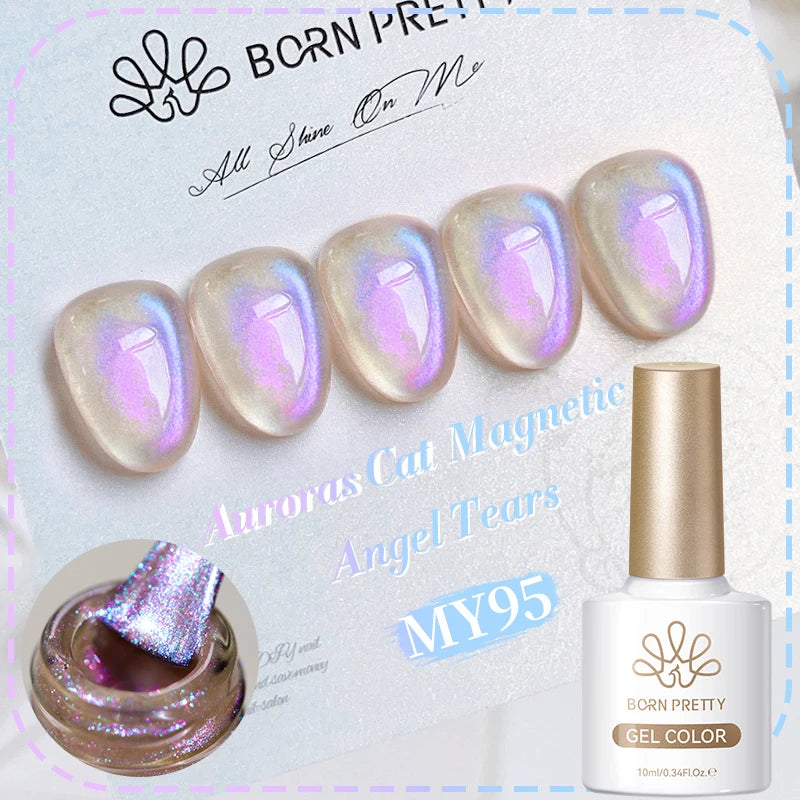BORN PRETTY 10ml Silver Water Light Cat Magnetic Gel Nail Polish Nail Supplies Vernis Semi Permanent Gel for Fall Winter Nails