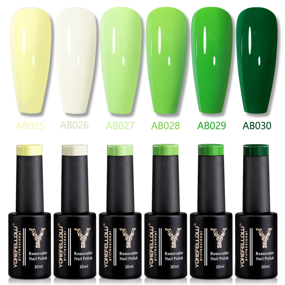 YOKEFELLOW 2022 New Color 10ML Nail Gel Polish Semi Permanent Gel Varnish Base Top Coat 122 Soak Off Colors Organic Nail Varnish