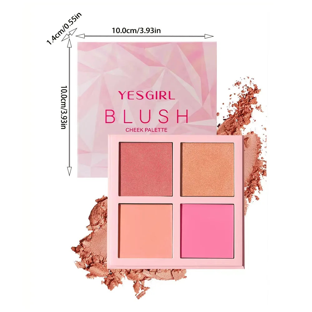 CLEARANCE SAL Four Color Matte Powder Blusher Low Saturation Soft Fog Powder Red Blusher Brightens Christmas gift