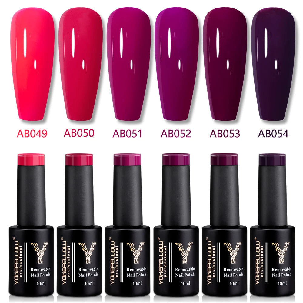 YOKEFELLOW 2022 New Color 10ML Nail Gel Polish Semi Permanent Gel Varnish Base Top Coat 122 Soak Off Colors Organic Nail Varnish