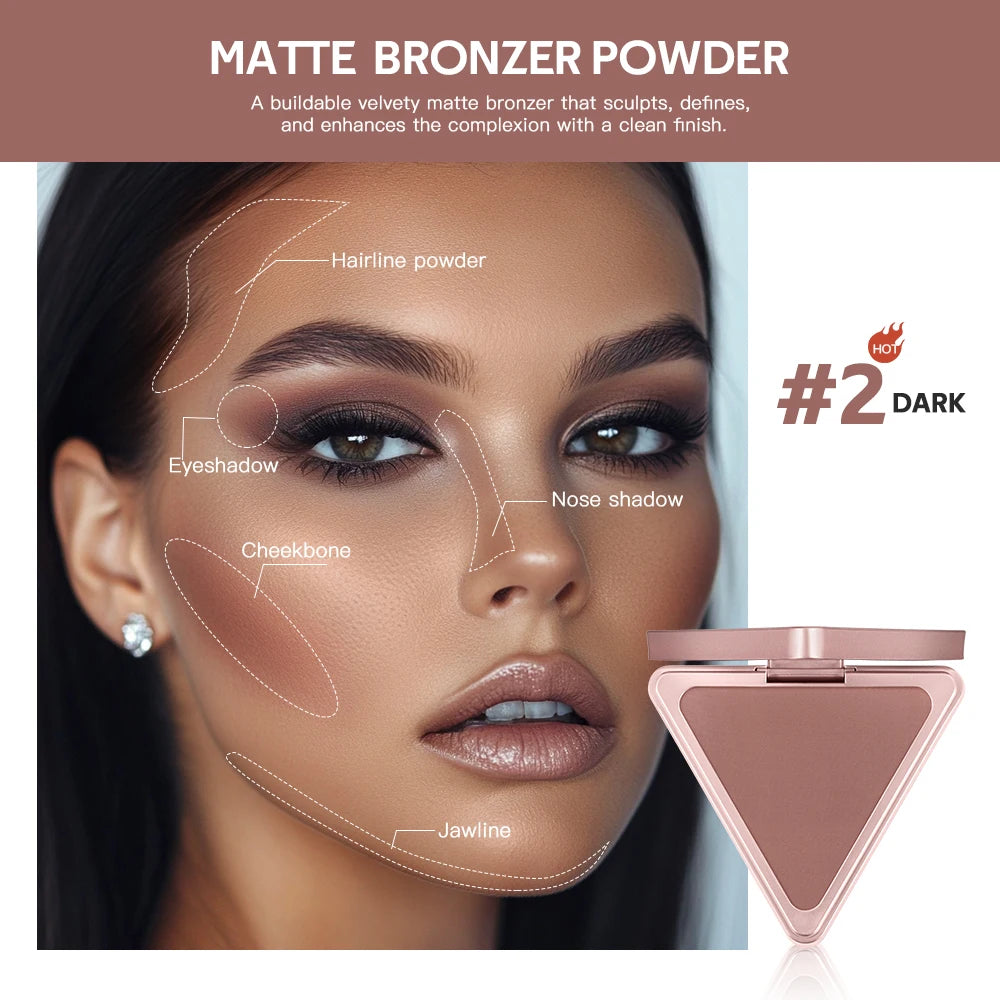 No Limits Matte Bronzer Shading Face Blusher Long Lasting Matte Plumps Appearance reduce Pores And Shine Control Cosmetics