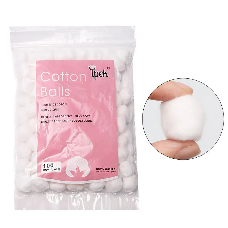 100Pcs/Pack Cotton Balls Nail Polish Remover Cleaning Tool UV Gel Nail Tips Cleaner Nail Art Manicure Assossories