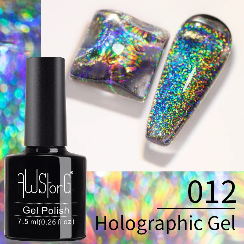 AWStorG 7.5ml Golden Gradient Cat Eye Nail Polish Gel Phototherapeutic Gel Soak Off Nail Magnetic Gel Polish Nail Art DlY
