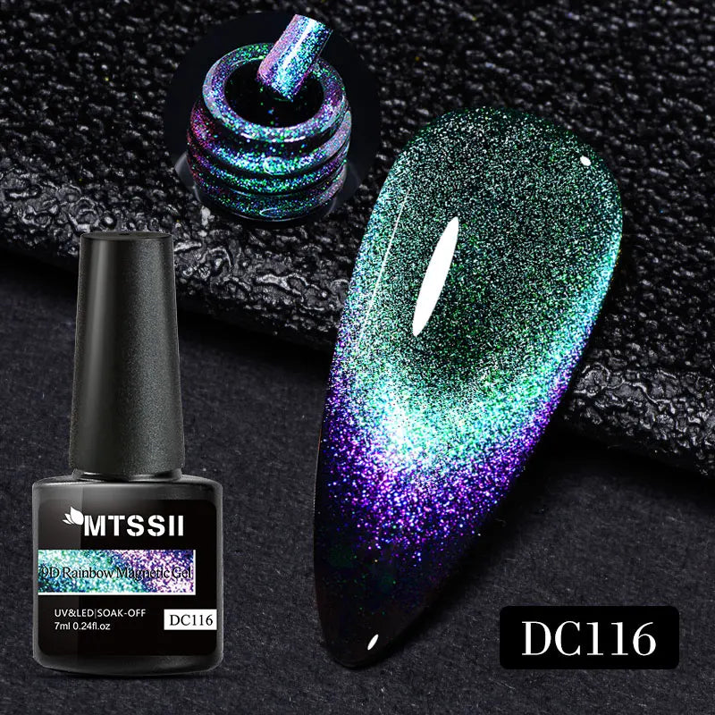 7ML Ice Transparent Glass Bead Moonlight Cat Eye Magnet Gel Nail Polish Jelly Ultra Shine Glitter Semi Permanent Soak Off UV Gel