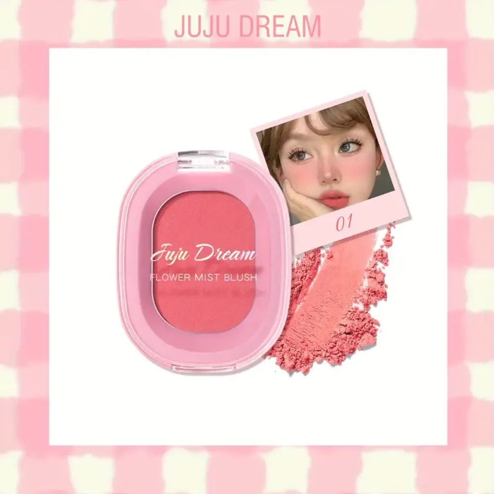 Monochrome Matte Blush Powder,Natural Nude Cheek Rouge,Brightening Long-Lasting Waterproof,Easy Apply,Safe Xmas Halloween Makeup