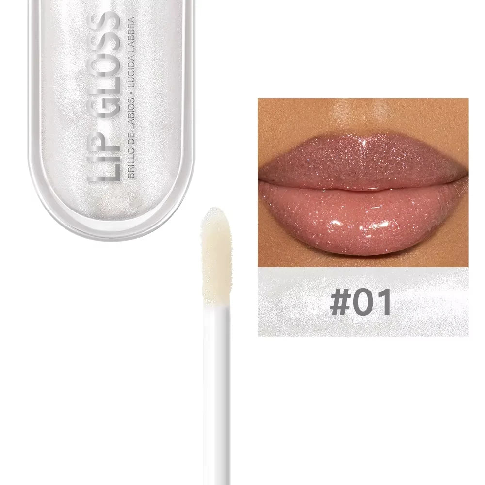 USHAS 12 colors mirror fine flash liquid lipstick pearlescent color waterproof sweatproof non-stick cup lip gloss