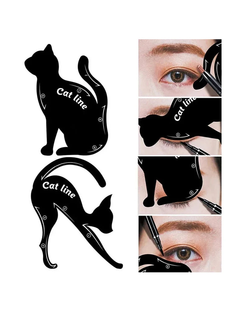 Cat Line Stencils Eye Template Shaper Model Easy to Make up Eyeliner Card for Eye Makeup Tools