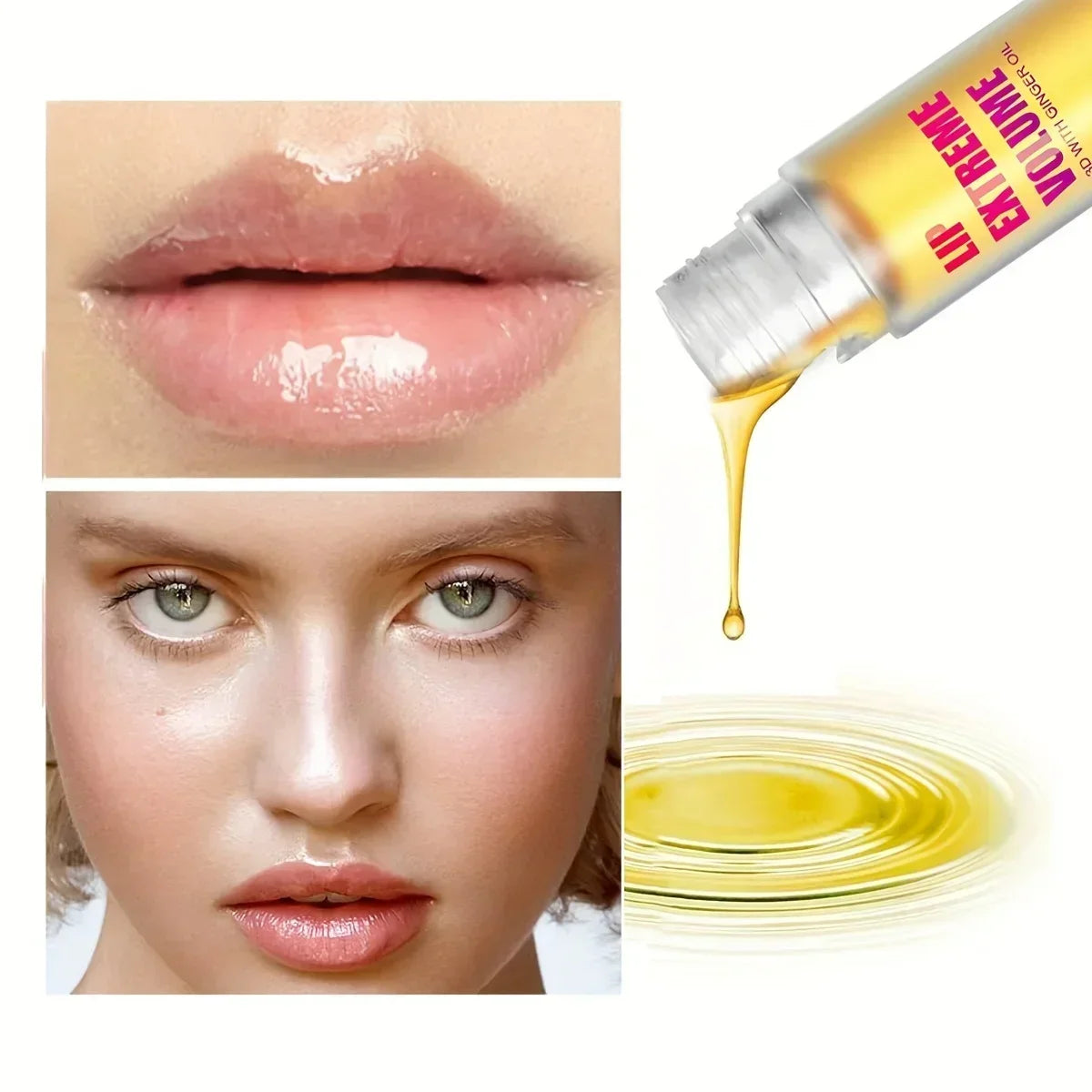 Lip Plumper Fuller Healthy Enhancer Ginger And Mint Plant Lip Gloss Oil Moisturizing Beauty Lips Sexy Lips