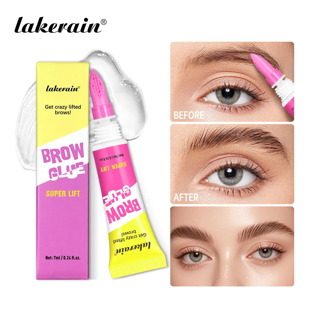 Super Lift Brow Glue Lamination Gel Crazy Lift Brow Long-lasting Strong Hold & Built-In Styling Comb Clear Eyebrow Gel Cosmetics