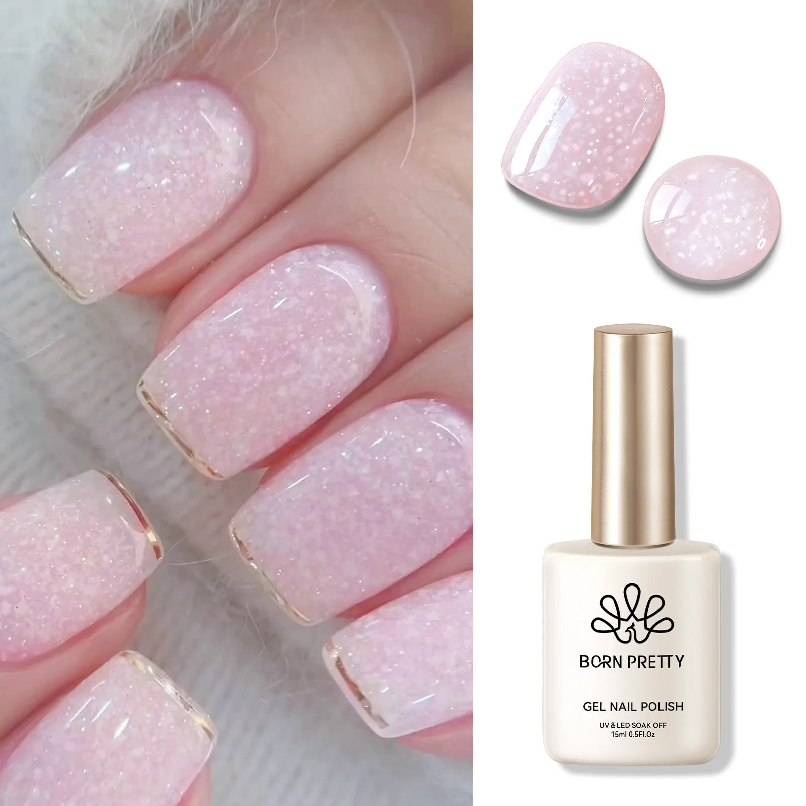 BORN PRETTY Milky Jelly Rubber Base Gel for Gel Nail Polish 15ml Russian Self-leveling Nude Color Soak Off Semi Permanent UV Gel