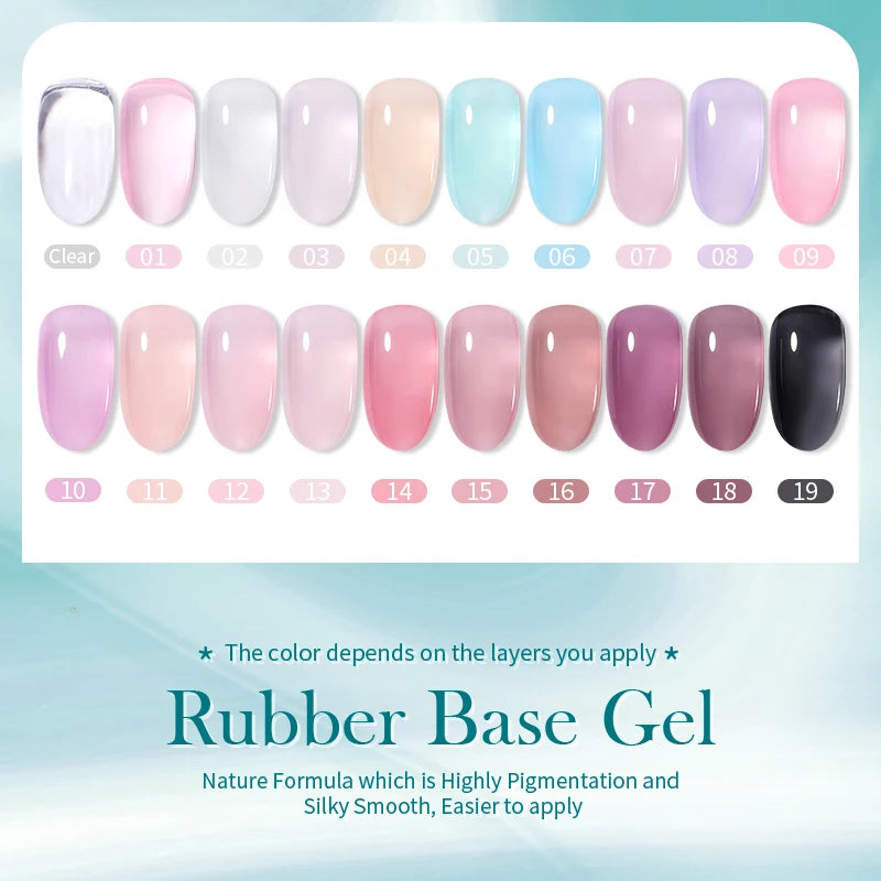 BORN PRETTY Milky Jelly Rubber Base Gel for Gel Nail Polish 15ml Russian Self-leveling Nude Color Soak Off Semi Permanent UV Gel