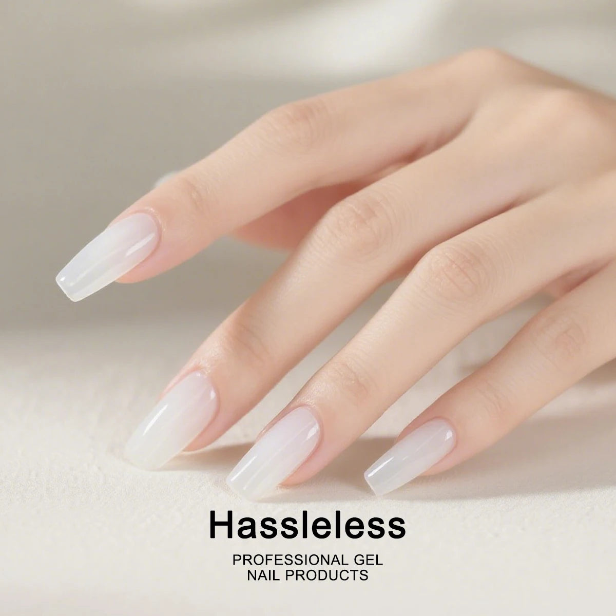 Hassleless Pudding Milky White Gel Nail Polish, Pure Color UV Gel Polish, For Professionals Starter Nail Art DIY 15ml