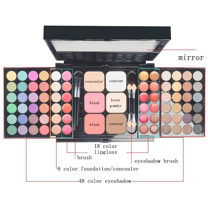 Matte and Shimmer Eyeshadow Palette - Waterproof Makeup Kit